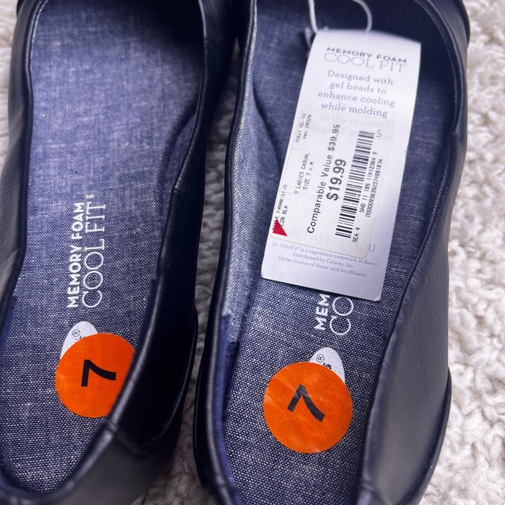 DR SCHOLL’S WOMENS BLACK MEMORY FOAM BALLET FLATS WITH TOE DESIGN SZ 7 NWT - Picture 7 of 11